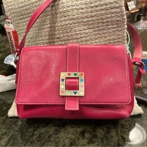Dooney & Bourke  Pink Shoulder Bag with Heart Buckle